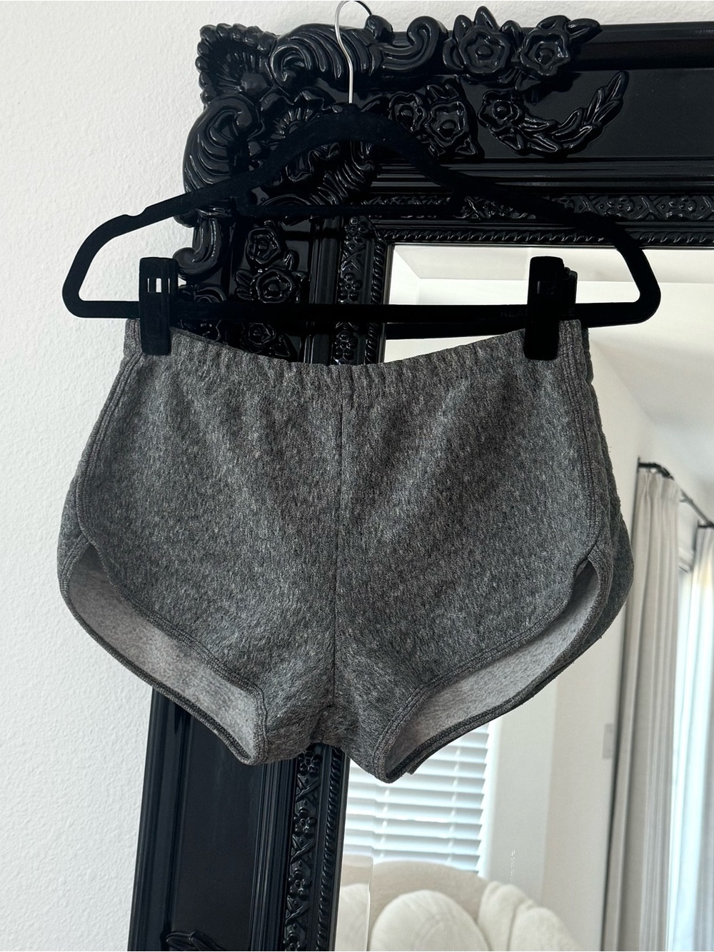 American Apparel | Women’s High-Waist Gray Fleece Dolphin Sweat Shorts